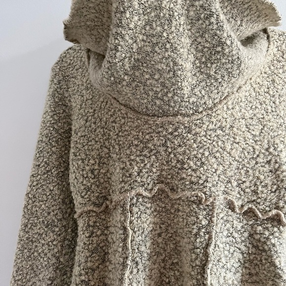 Jasmine KC whimsigoth wool blend slub  witchy fairy cowl neck sweater sand Med - Picture 8 of 11
